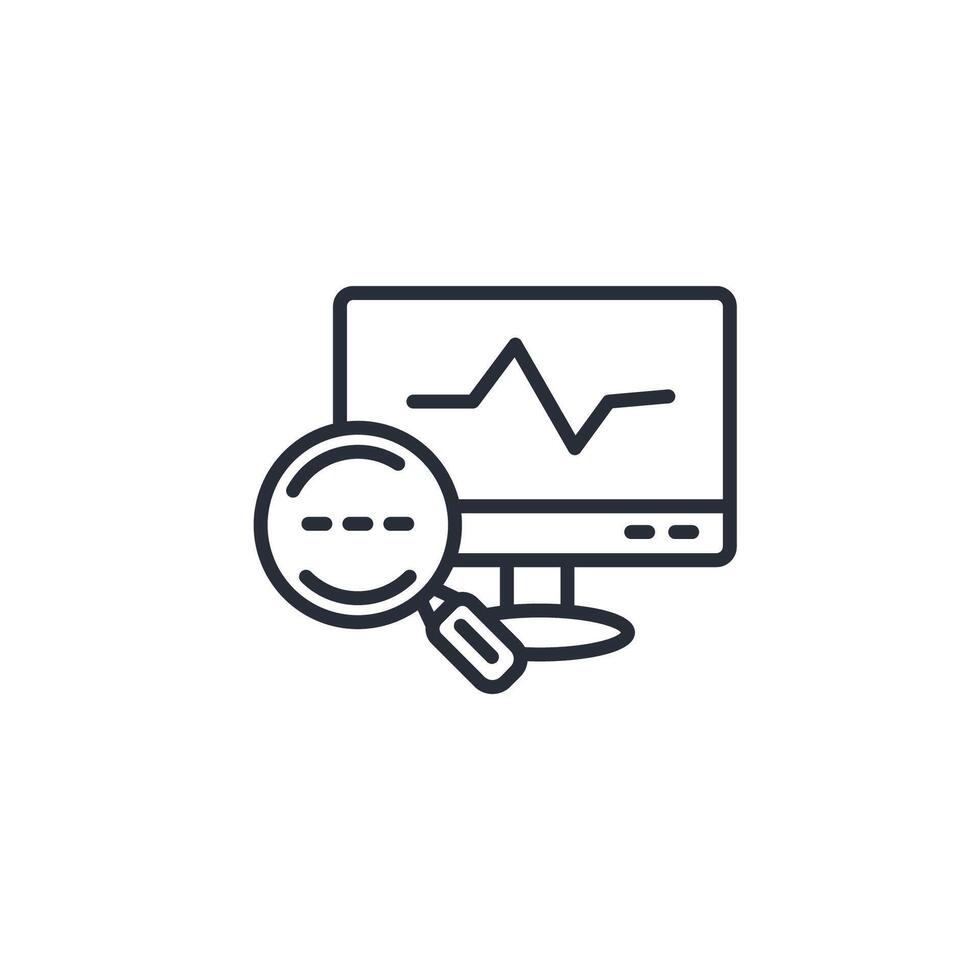 monitor icon. .Editable stroke.linear style sign for use web design,logo.Symbol illustration. vector