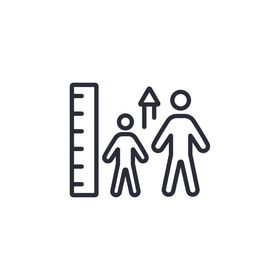 height icon. .Editable stroke.linear style sign for use web design,logo.Symbol illustration. vector
