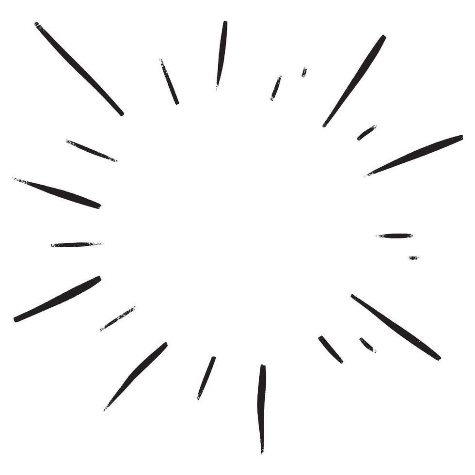Doodle sketch style of Starburst, sunburst, Element Fireworks Black Rays. Comic explosion effect. Radiating, radial lines. cartoon hand drawn illustration for concept design. vector
