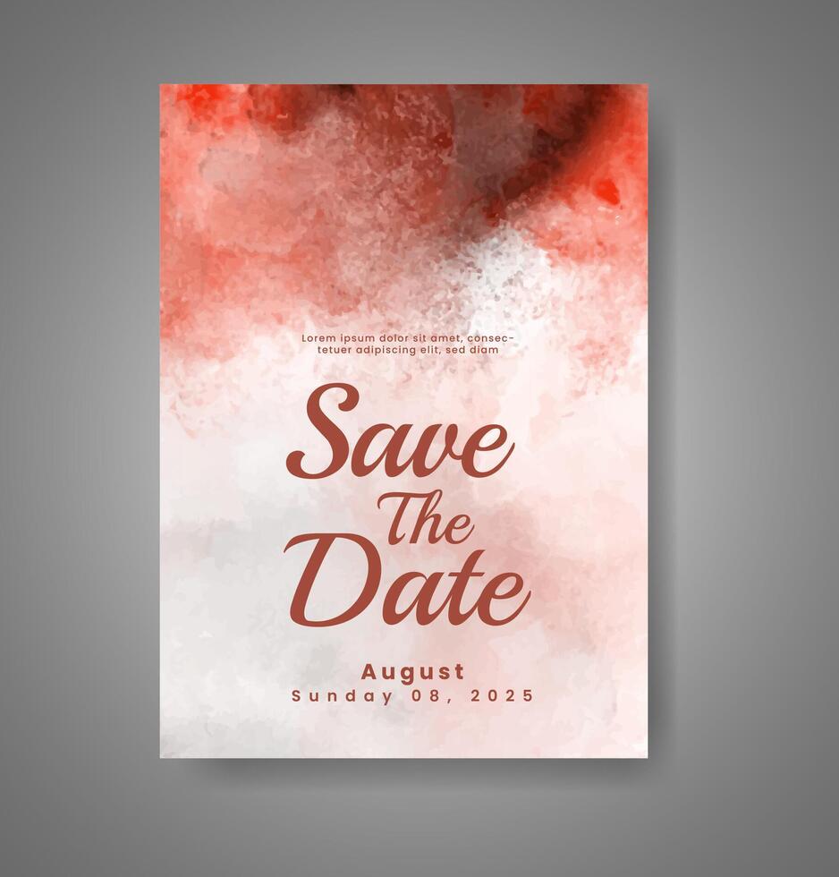 Wedding invitation with abstract watercolor background vector