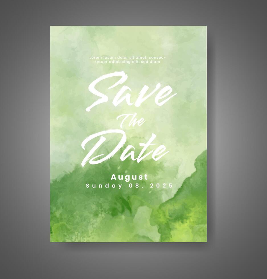 Wedding invitation with abstract watercolor background vector