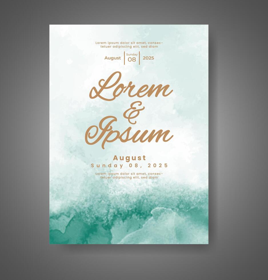 Wedding invitation with abstract watercolor background vector