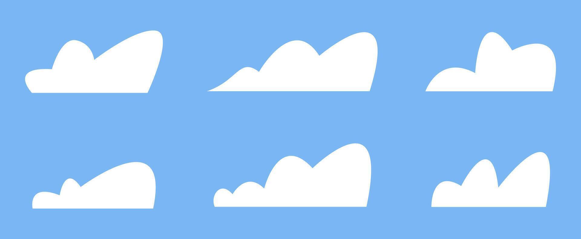 Simple cloud shapes for illustration, web and print template vector