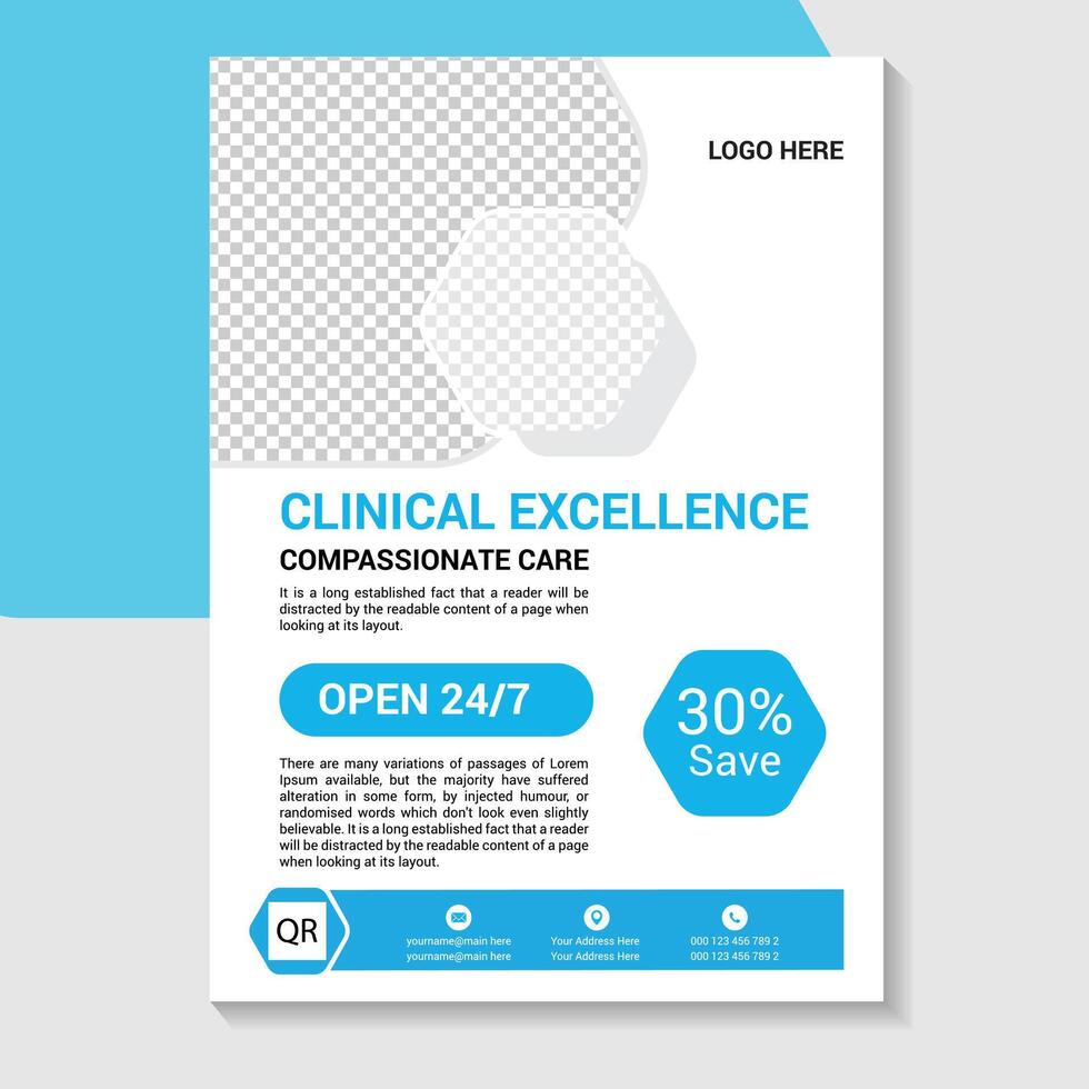 medical flyer design template vector