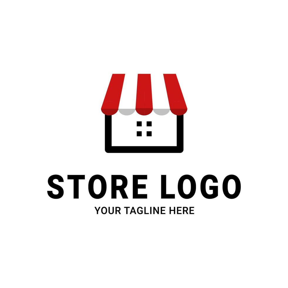 Minimalist shop logo design vector