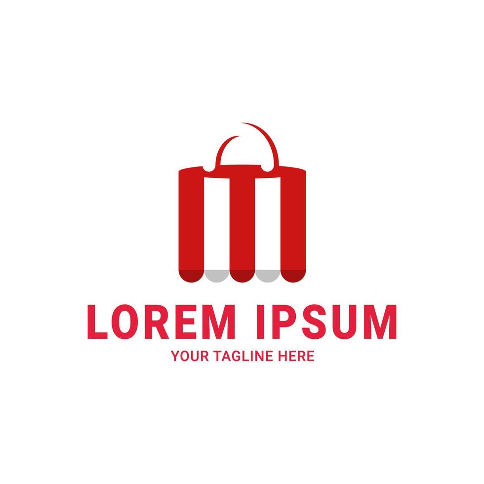 Minimalist shop logo design vector