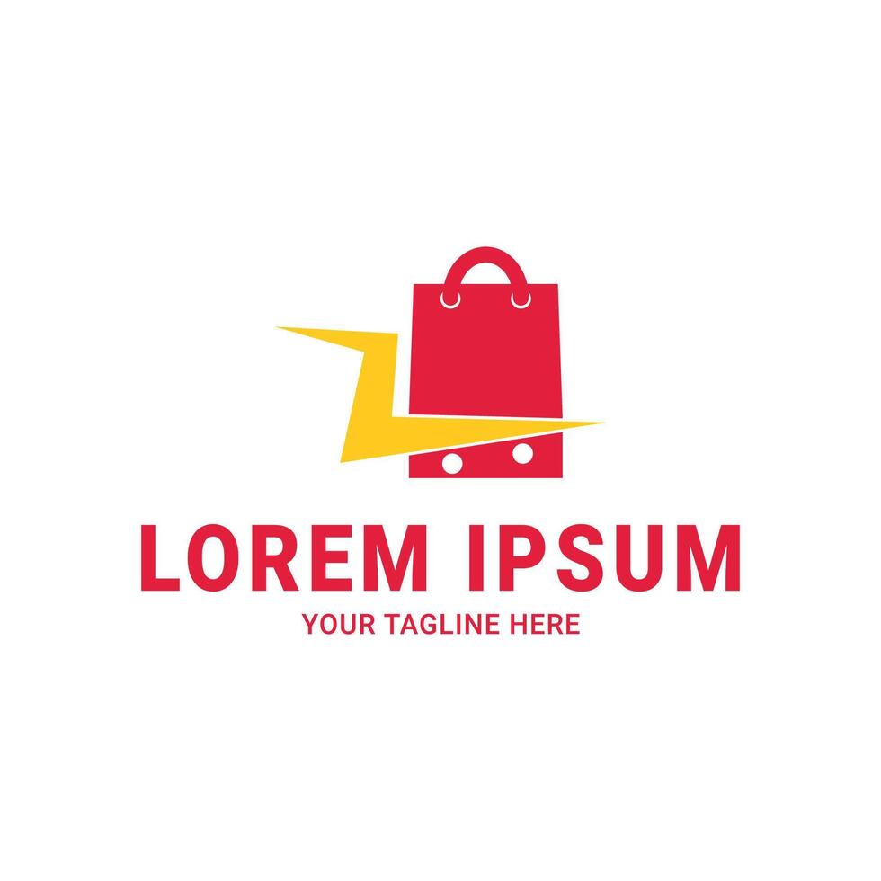Minimalist shop basket logo design vector