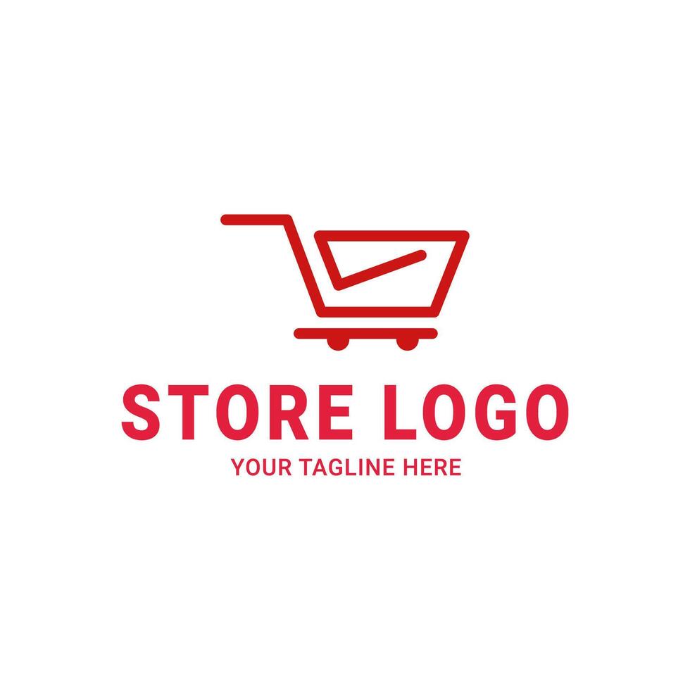 Minimalist shop basket logo design vector