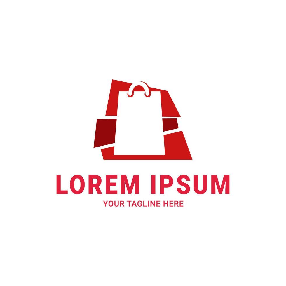 Minimalist shop logo design vector
