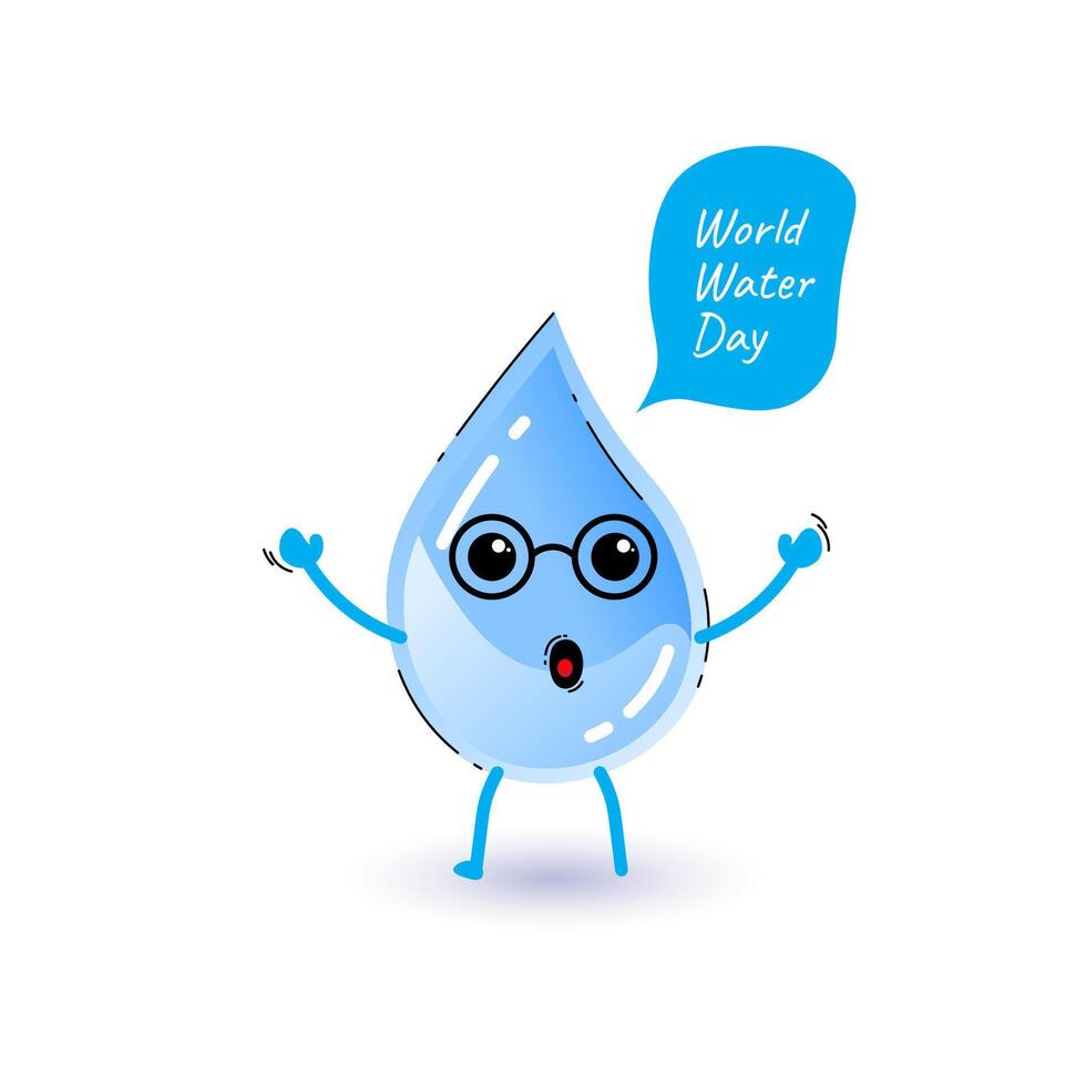 Water character design with funny and cute facial expressions vector