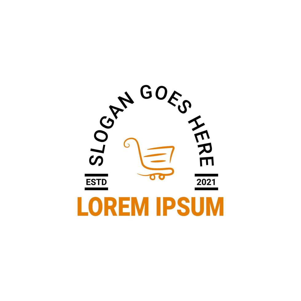 Minimalist shop basket logo design vector