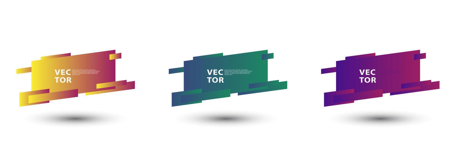 Collection of shape element banner designs vector