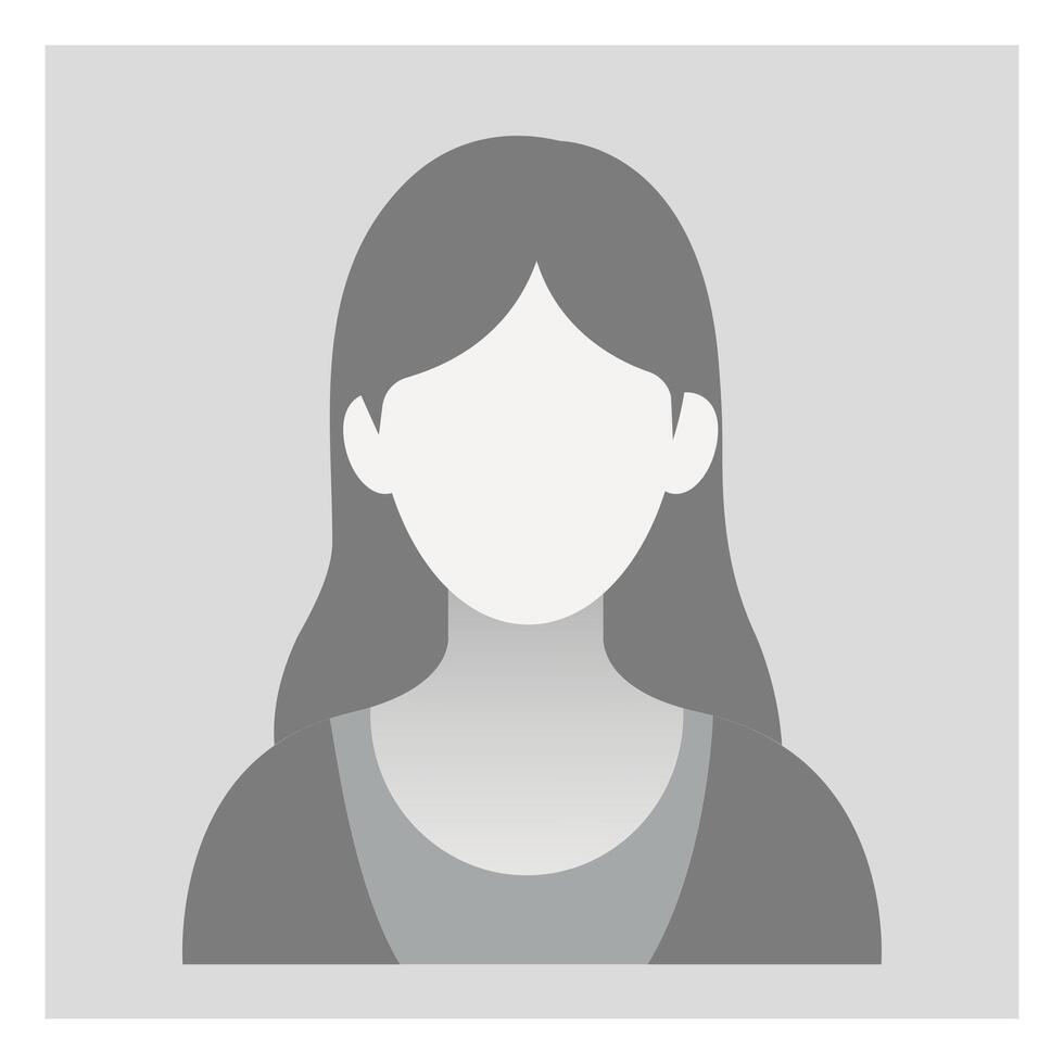 Placeholder Avatar. Female Default Woman user Image. Gray Profile. Face Picture Isolated On Background for forum, social media, chat, operator avatar. vector