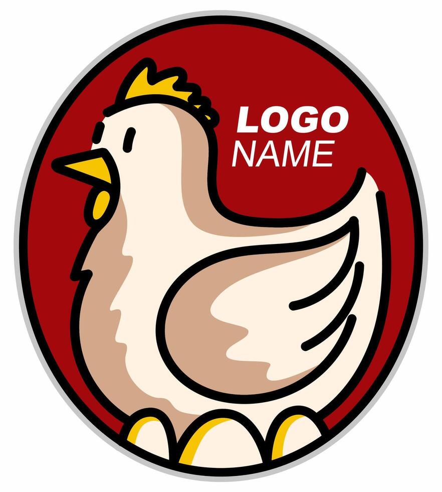 Chicken food. Mascot. Animal logo vector