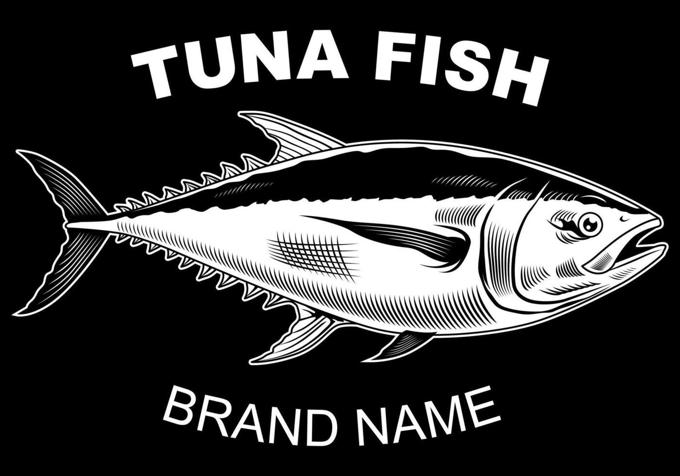 Tuna drawing illustration image. Seafood fresh. Fishing vector