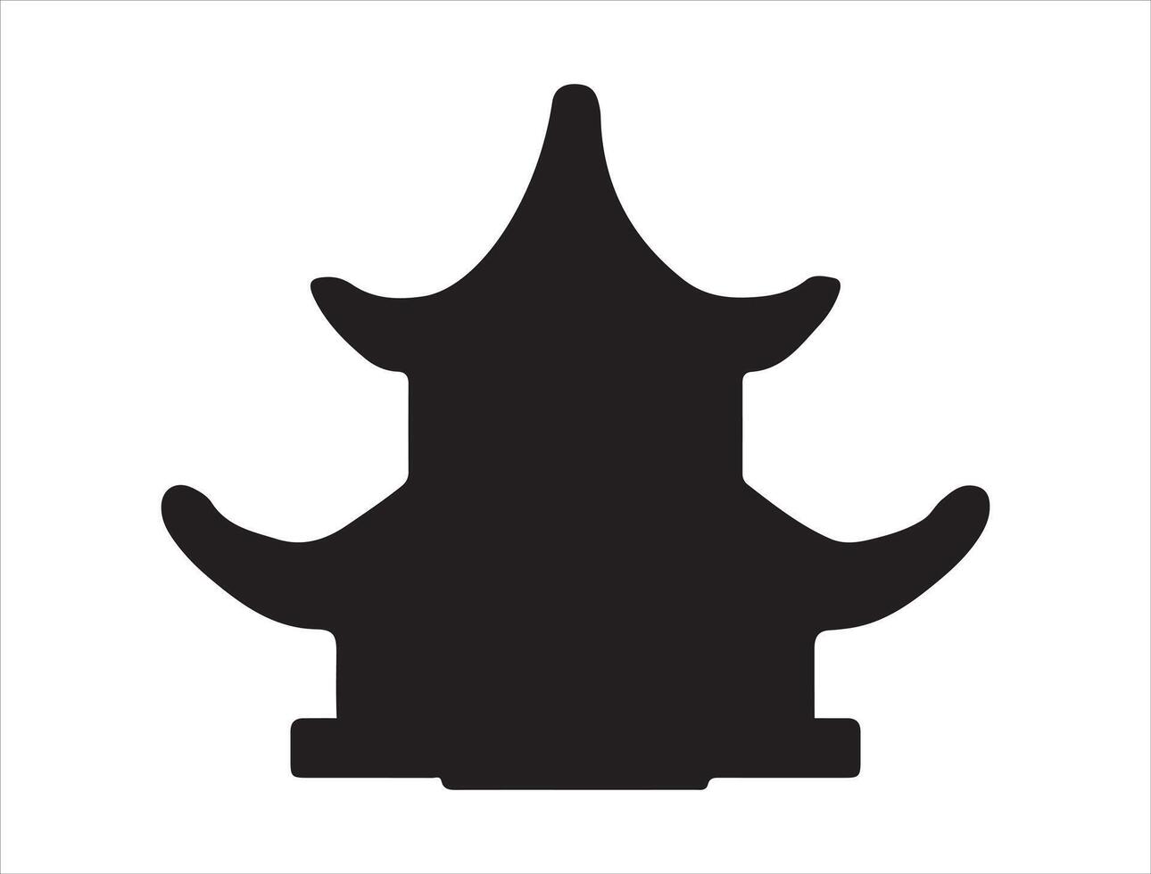 Japanese house silhouette on white background vector