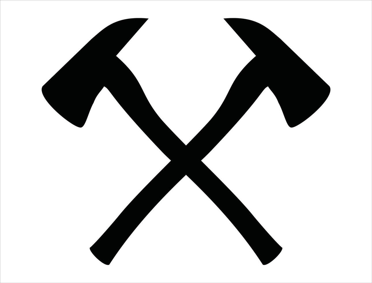 Fireman axe silhouette on white background vector