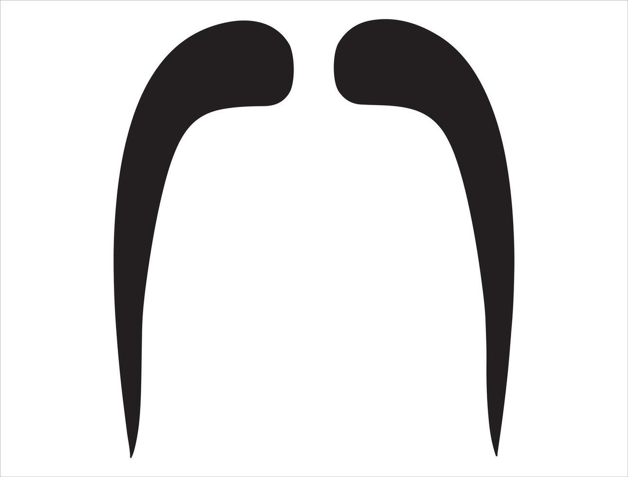 Fu manchu mustache silhouette on white backgruond vector