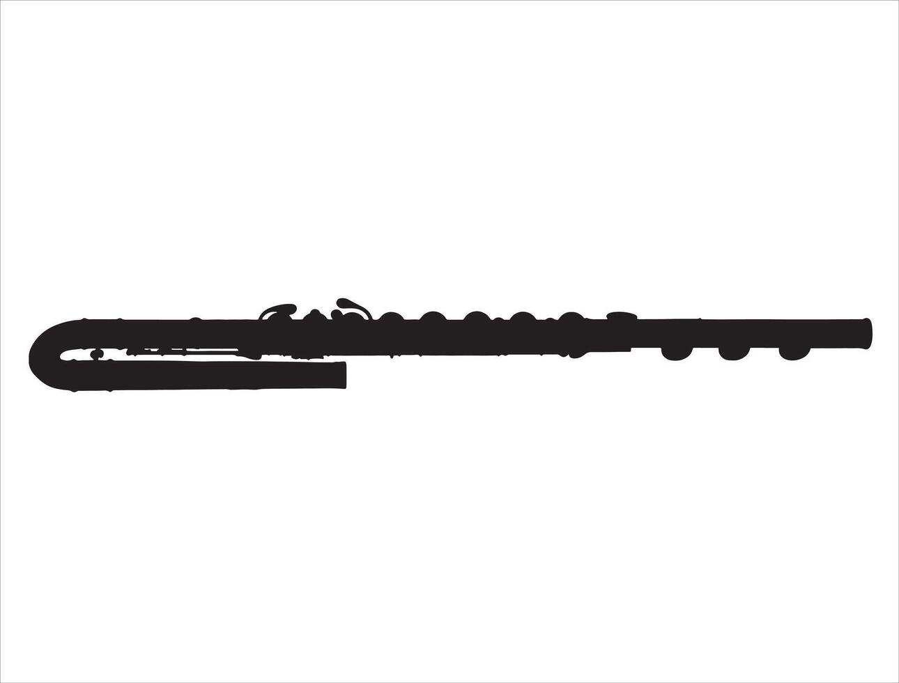 Flute silhouette on white background vector