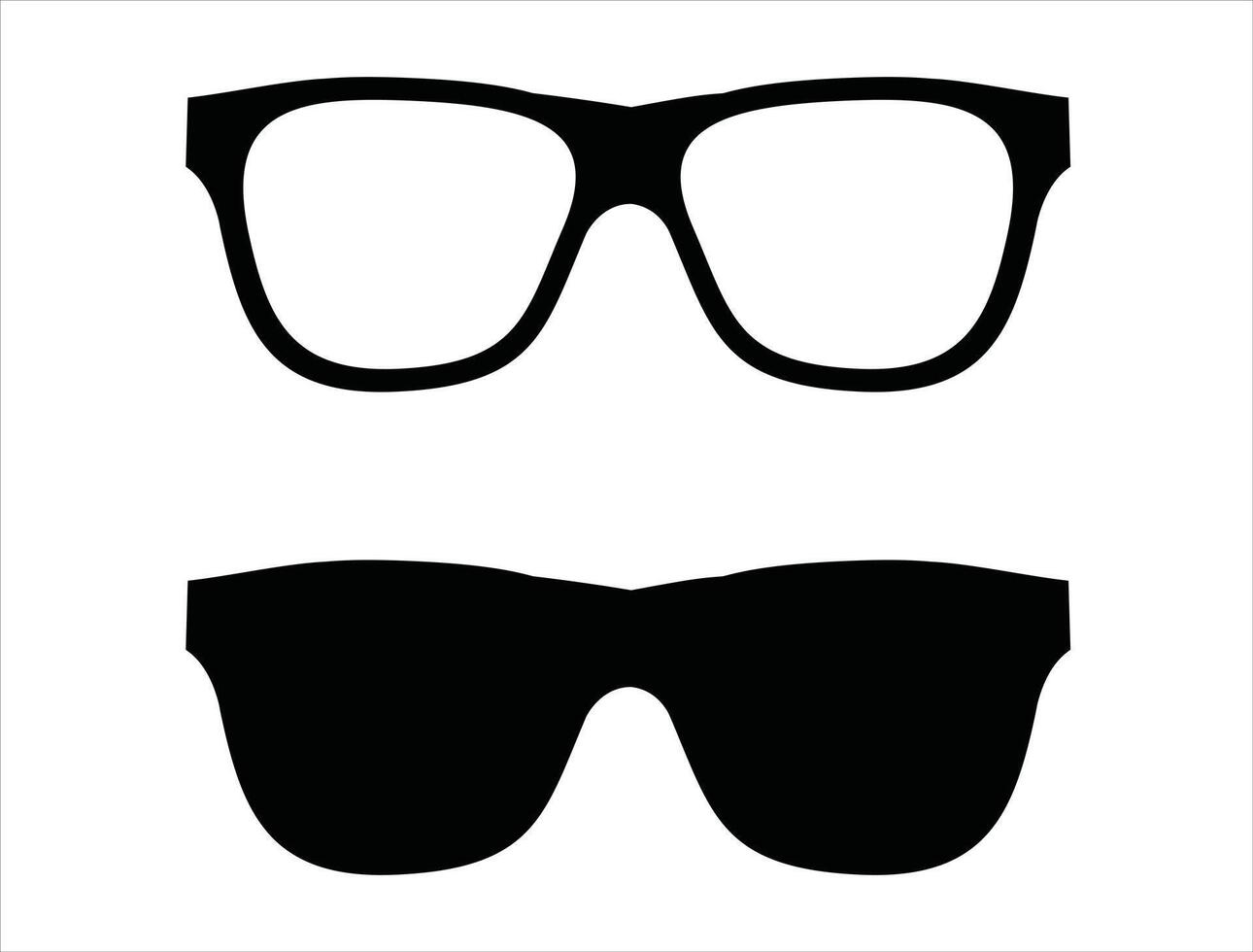 Glasses silhouette on white background vector