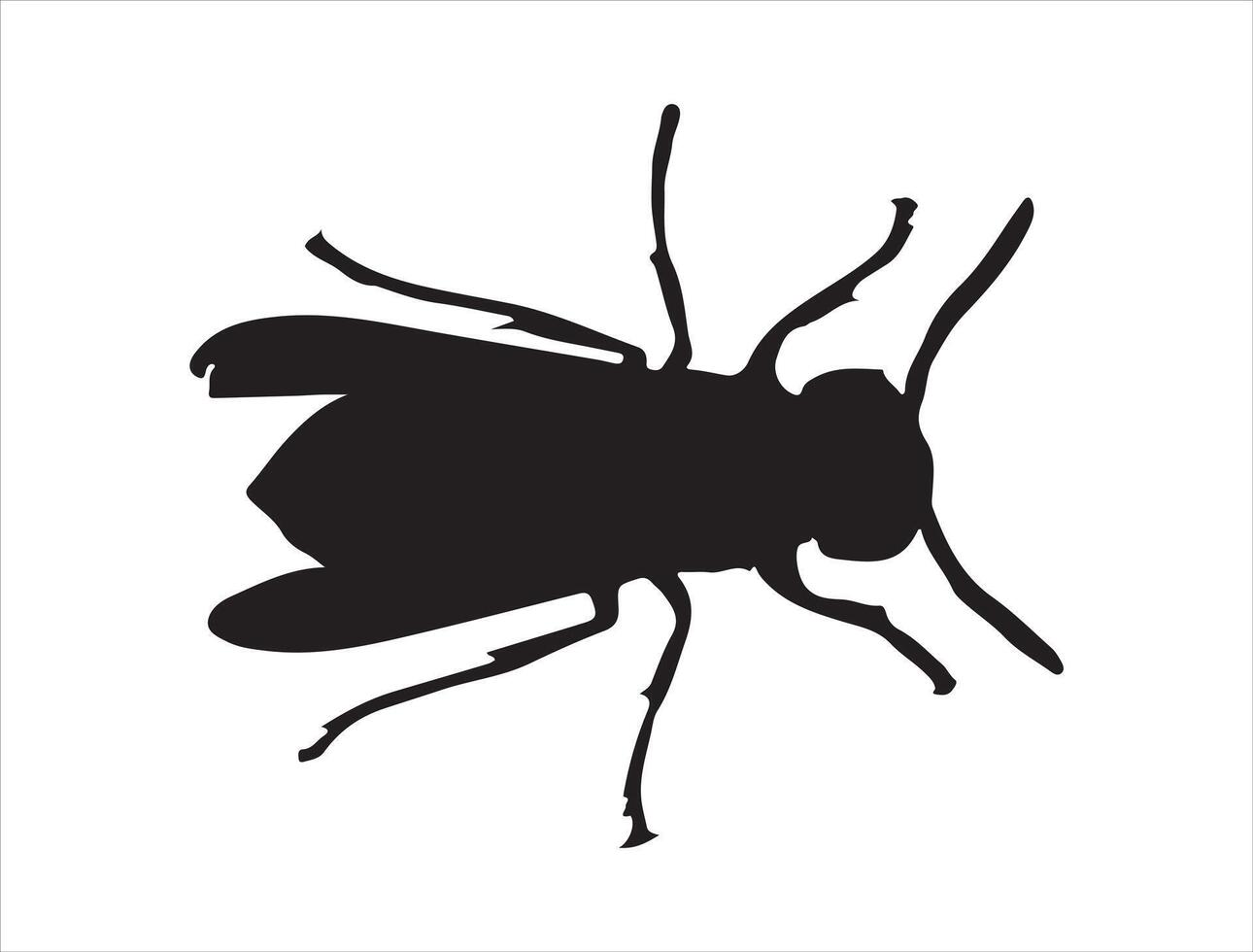 Hornet silhouette on white background vector