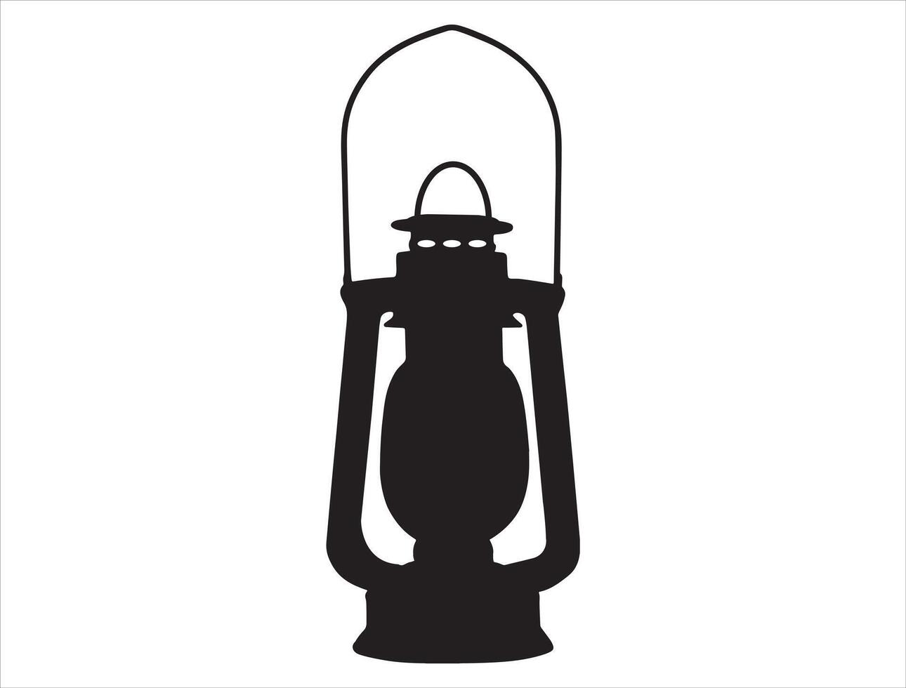 Lantern silhouette on white background vector