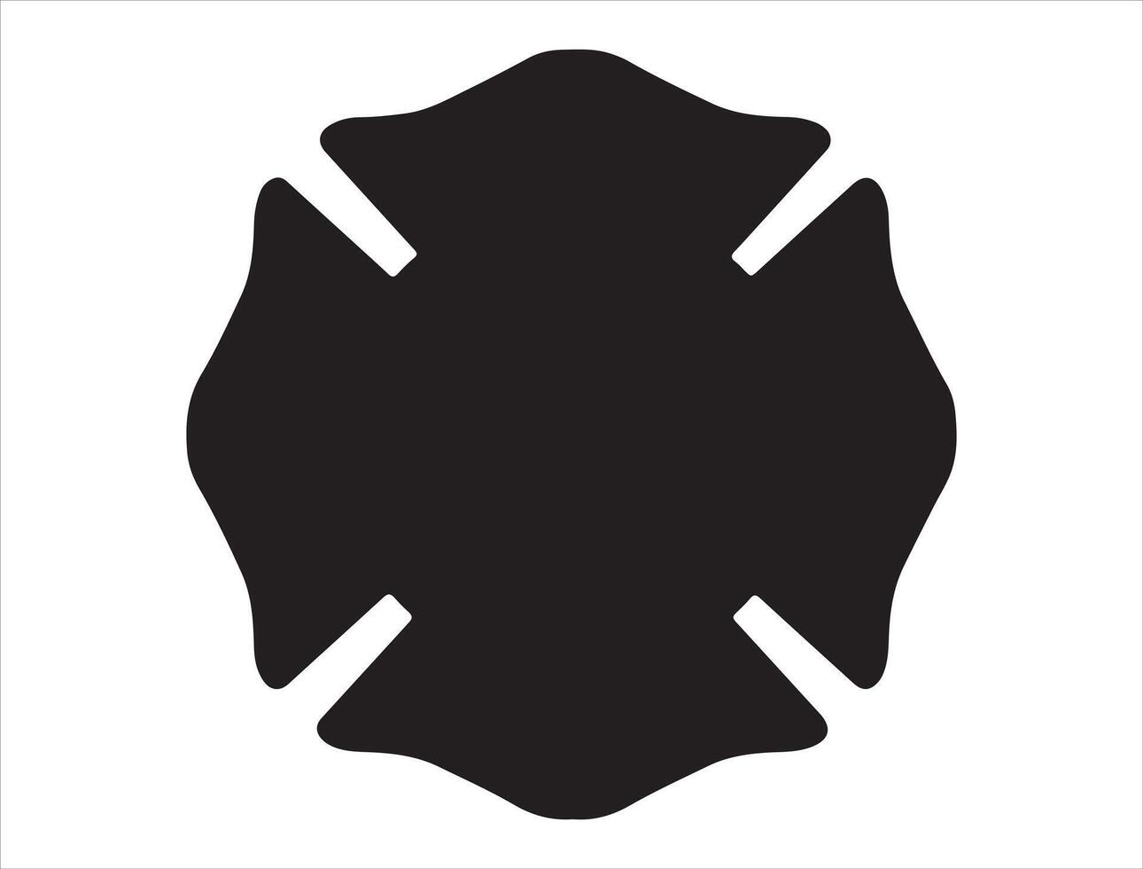 Fireman badge silhouette on white backgruond vector