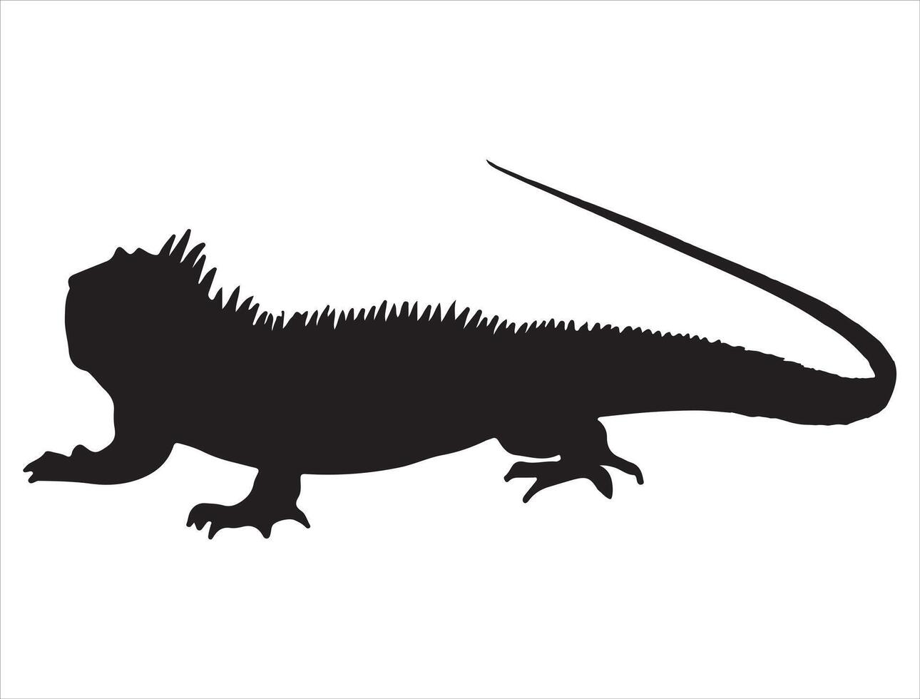 Iguana silhouette on white background vector