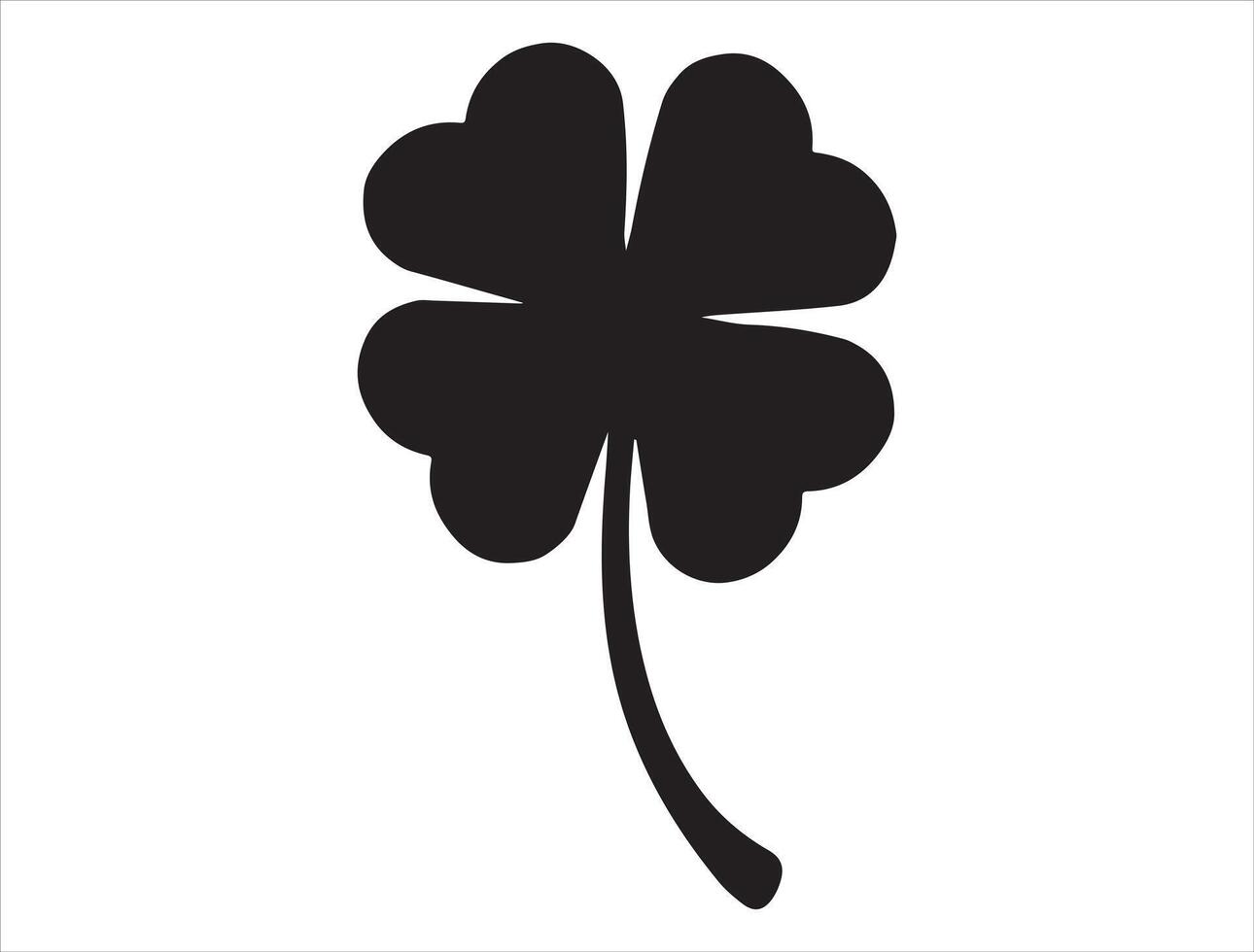 Four leaf clover silhouette on white background vector