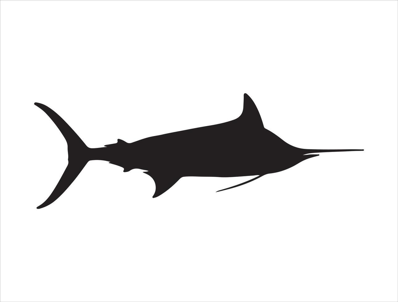 Marlin fish silhouette on white background vector