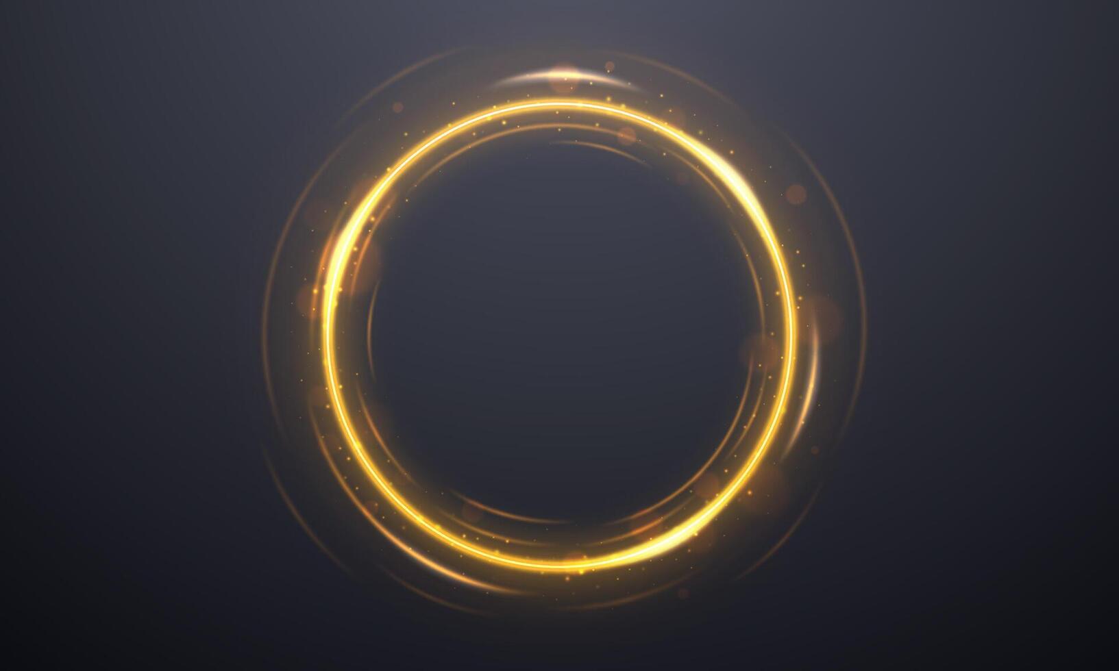 Golden bright color circle. vector