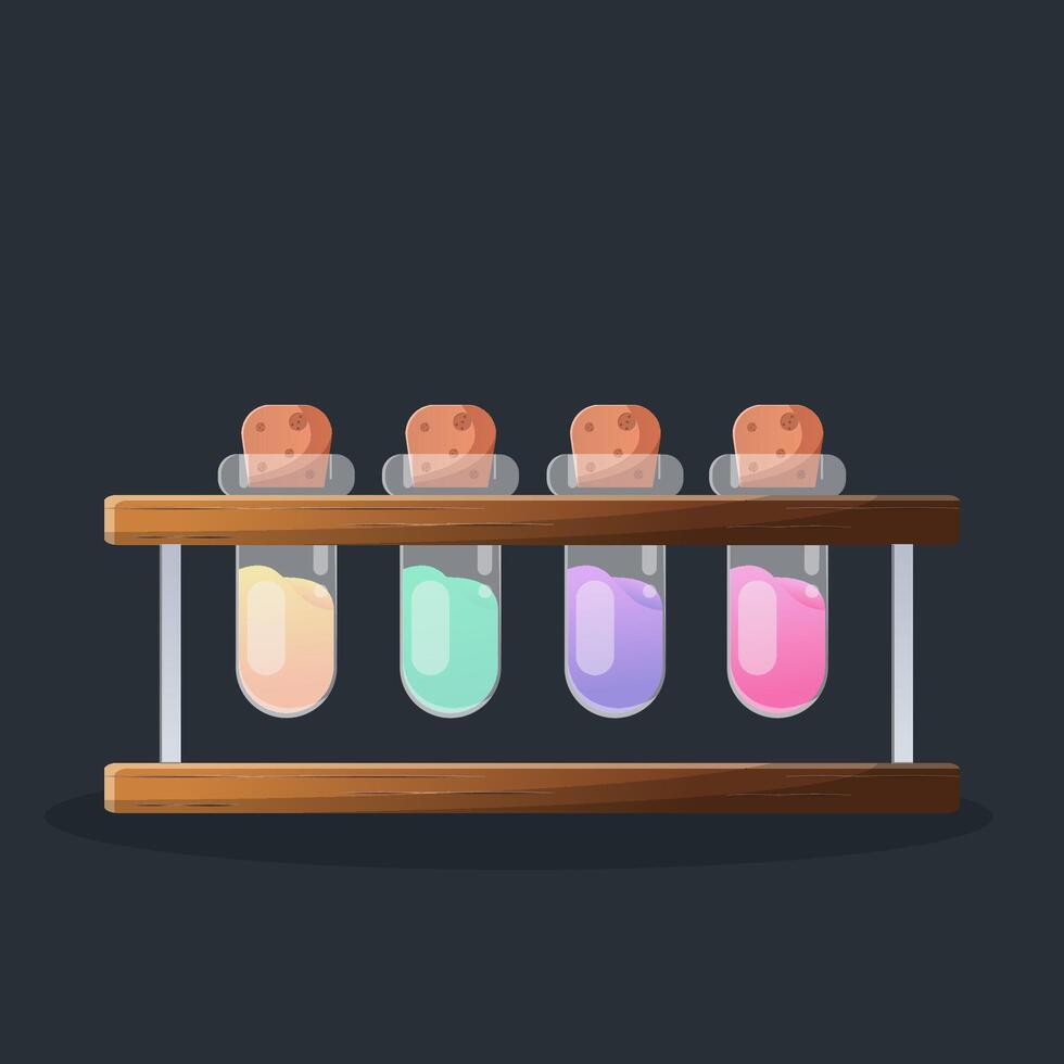 Chemistry experiment in the laboratorium vector