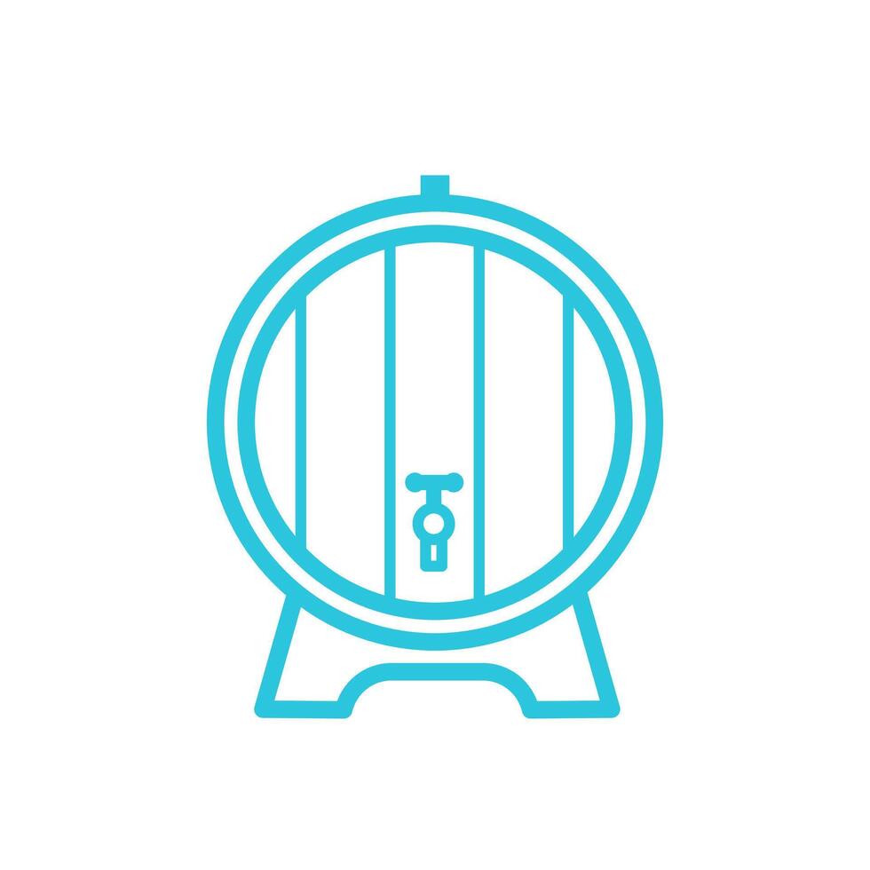 Wine barrel icon. Isolated on white background. From blue icon set. vector