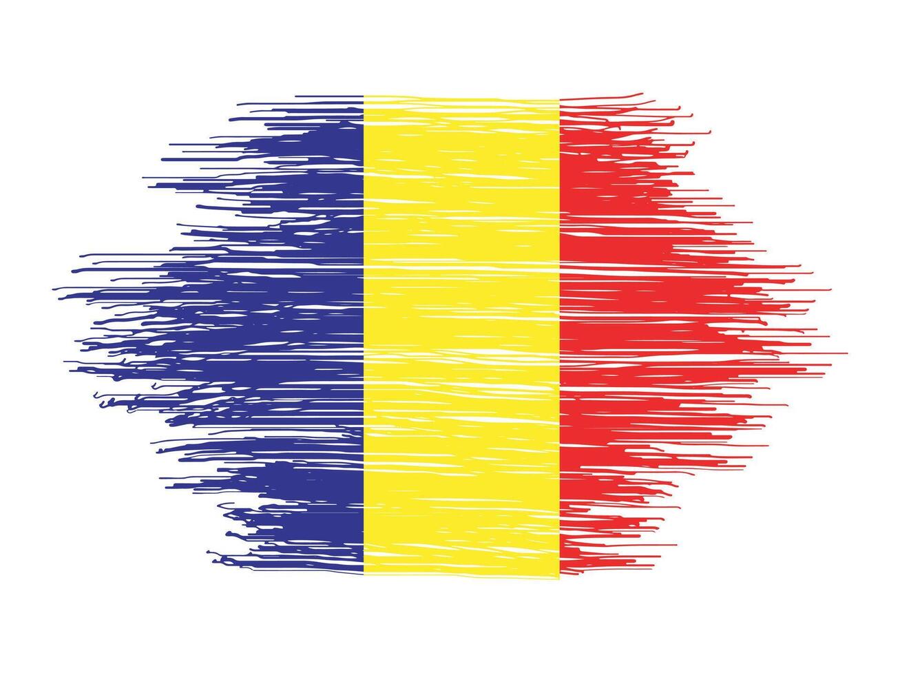 Romania flag with paint brush strokes vector