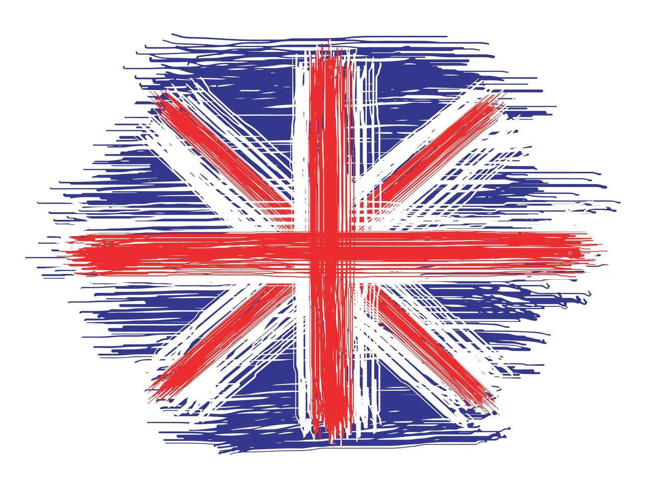 United Kingdom flag with paint brush strokes vector