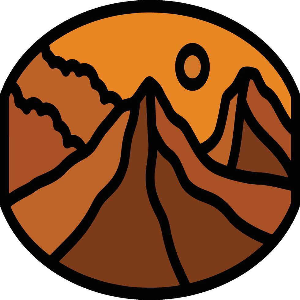 mountain with monoline vector