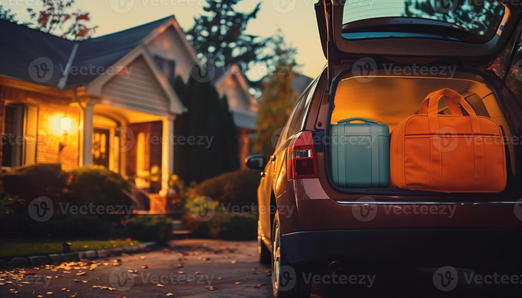 Evening Departure Road Trip Concept photo