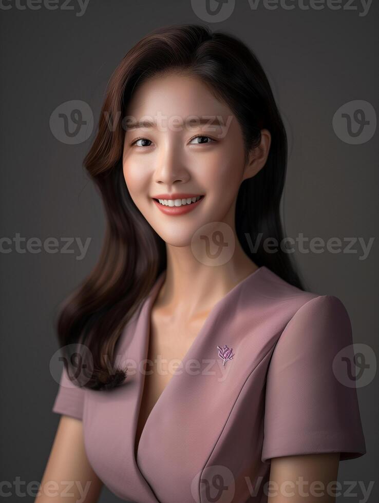 Sophisticated Woman in Mauve Outfit photo