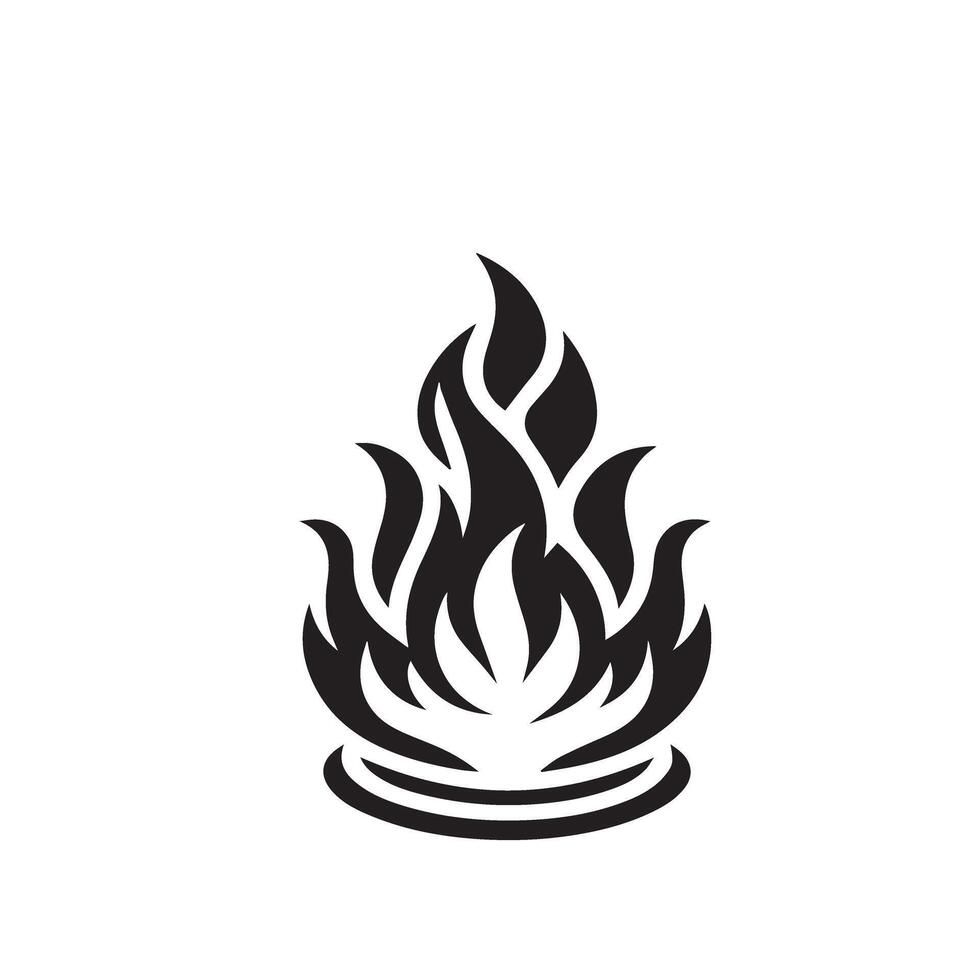 Fire flame silhouette on white background. fire flame logo vector