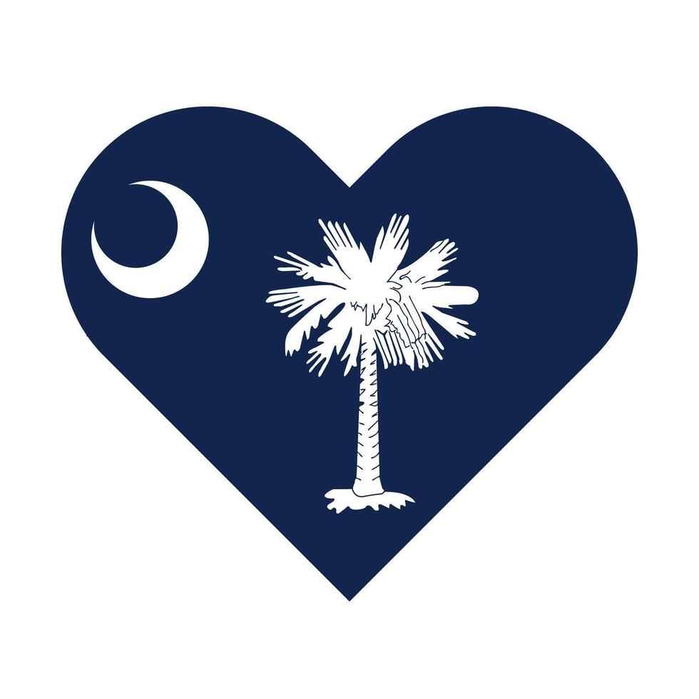 South Carolina State Flag illustration. South Carolina Flag. South Carolina State Heart Flag. vector