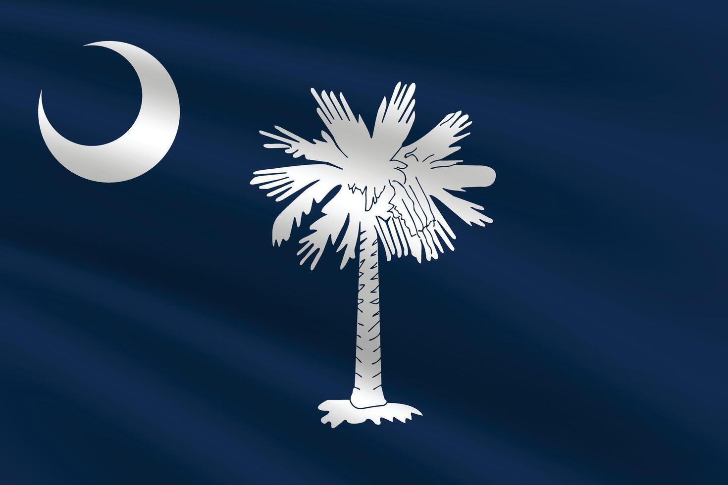 South Carolina State Flag illustration. South Carolina Flag. Waving South Carolina State Flag. vector