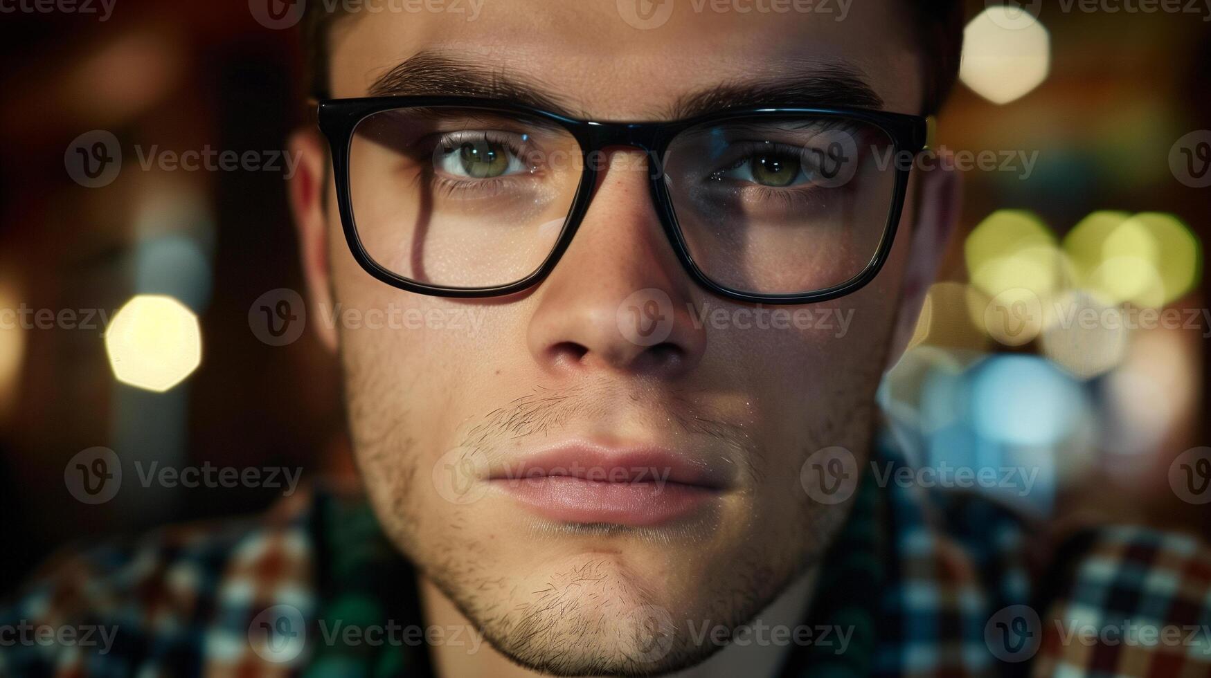 Intense Gaze with Glasses photo