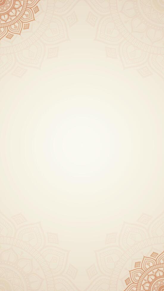 Simple And Subtle Mandala Pattern Blank Plain Vertical Design in Shades of Beige and Brown vector