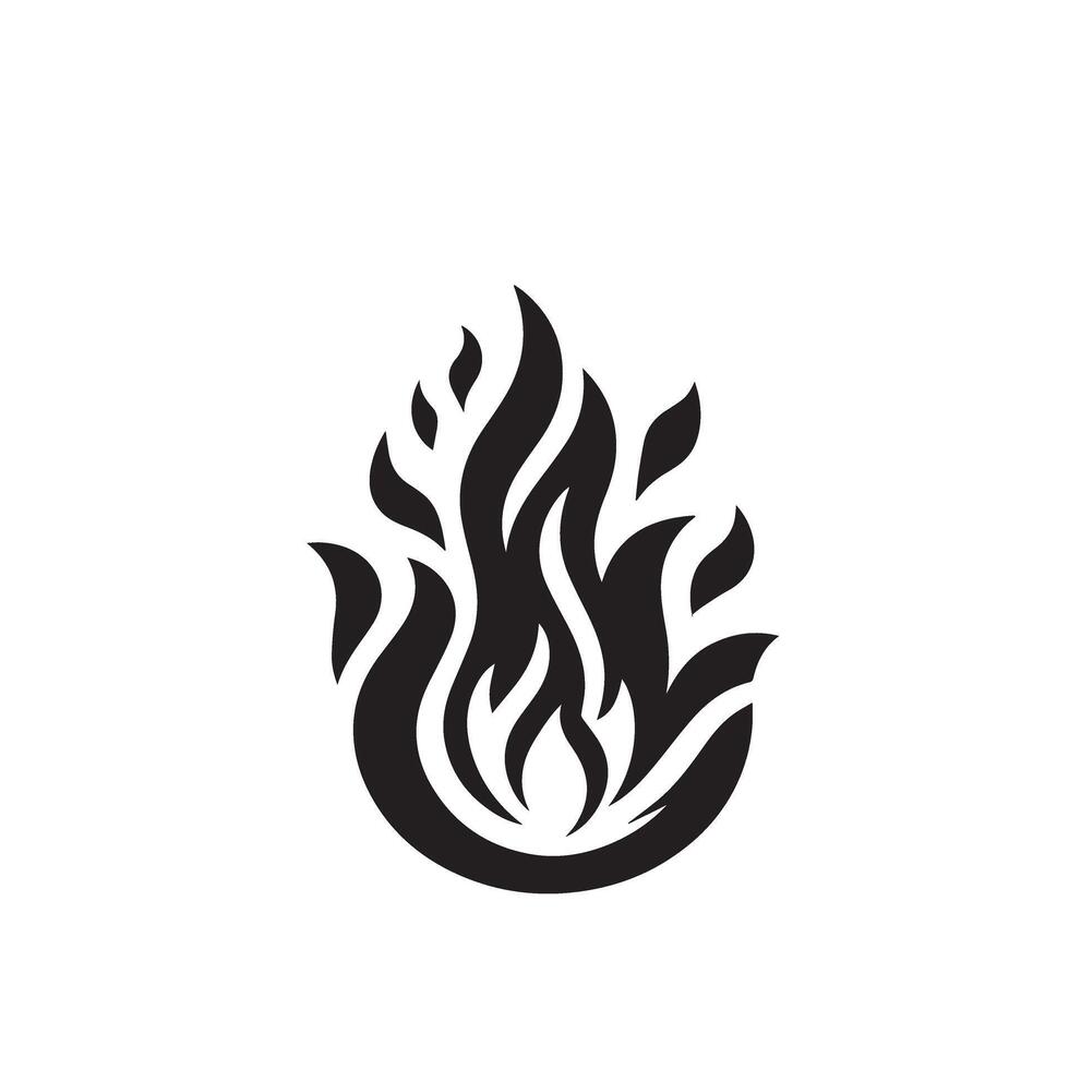 Fire flame silhouette on white background. fire flame logo vector