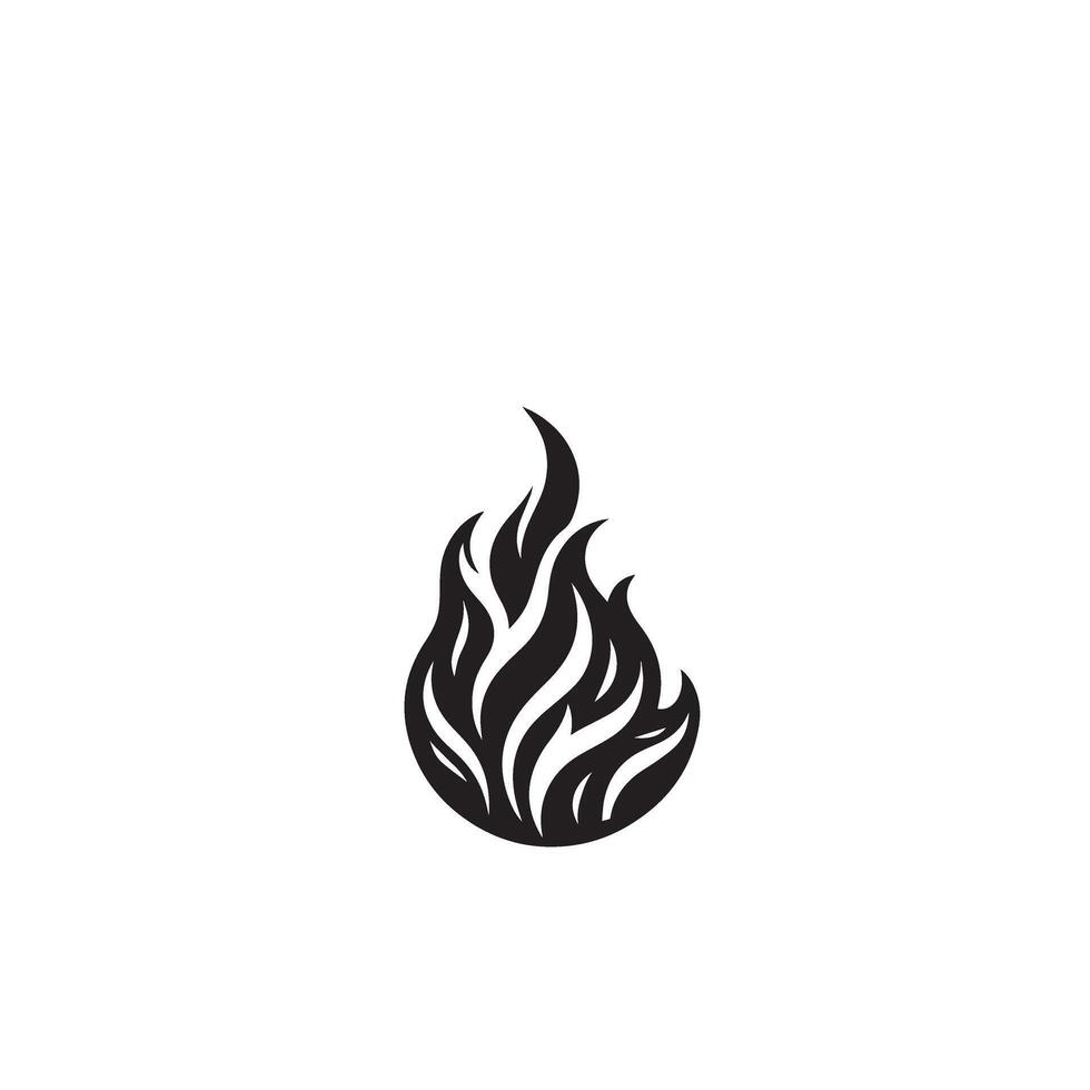 Fire flame silhouette on white background. fire flame logo vector