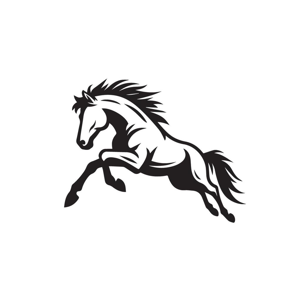 Horse silhouette on white background. Horse logo vector