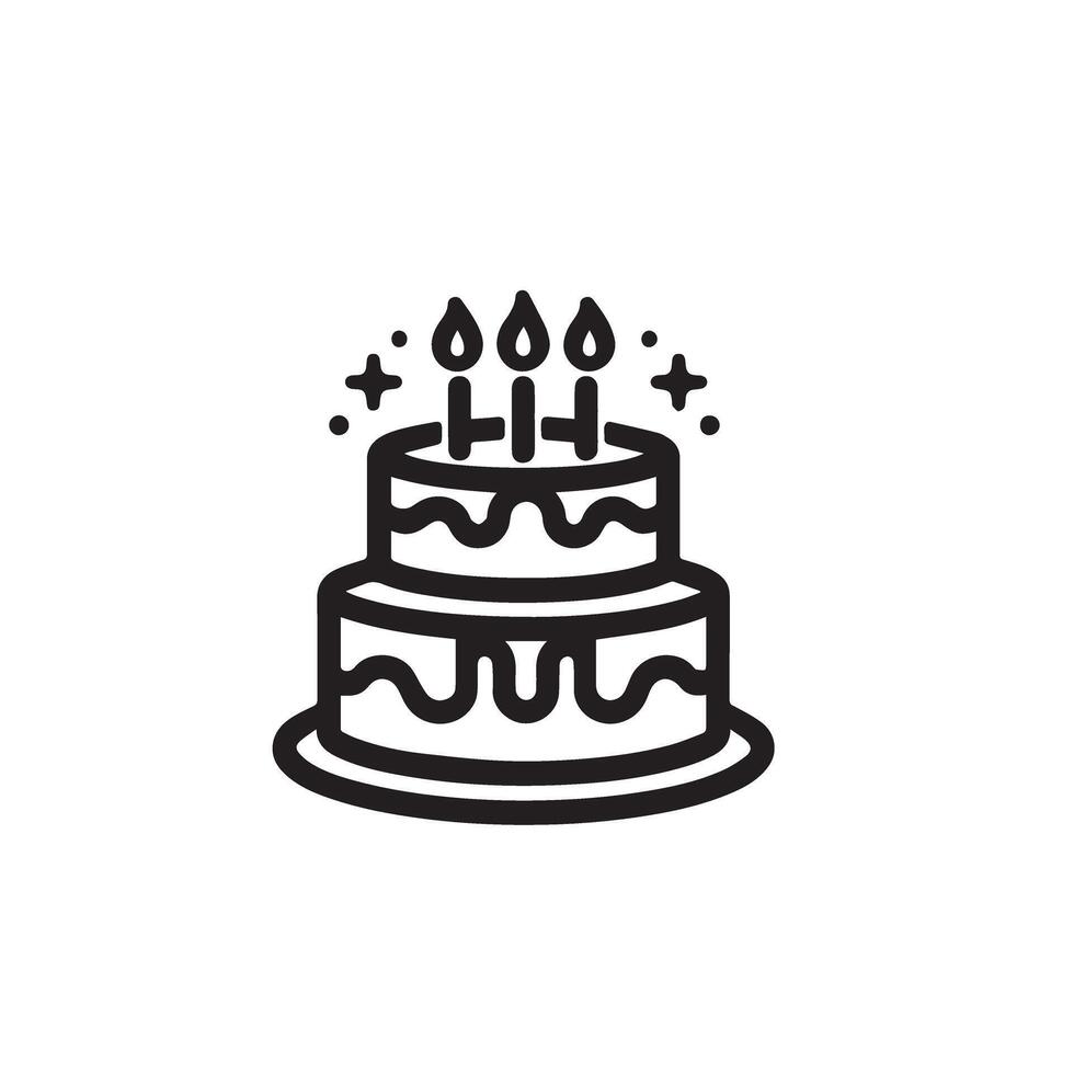 Cake silhouette illustration. cake logo on white background. vector