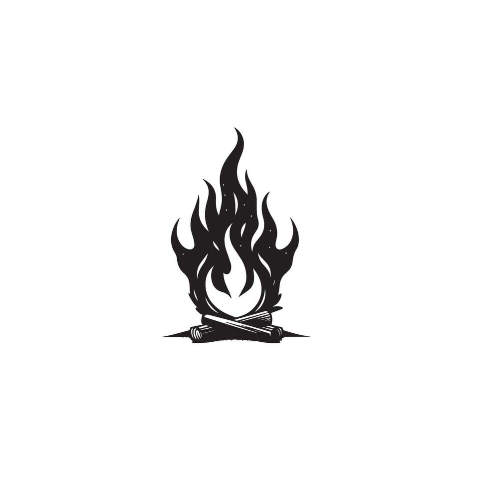 Fire flame silhouette on white background. fire flame logo vector