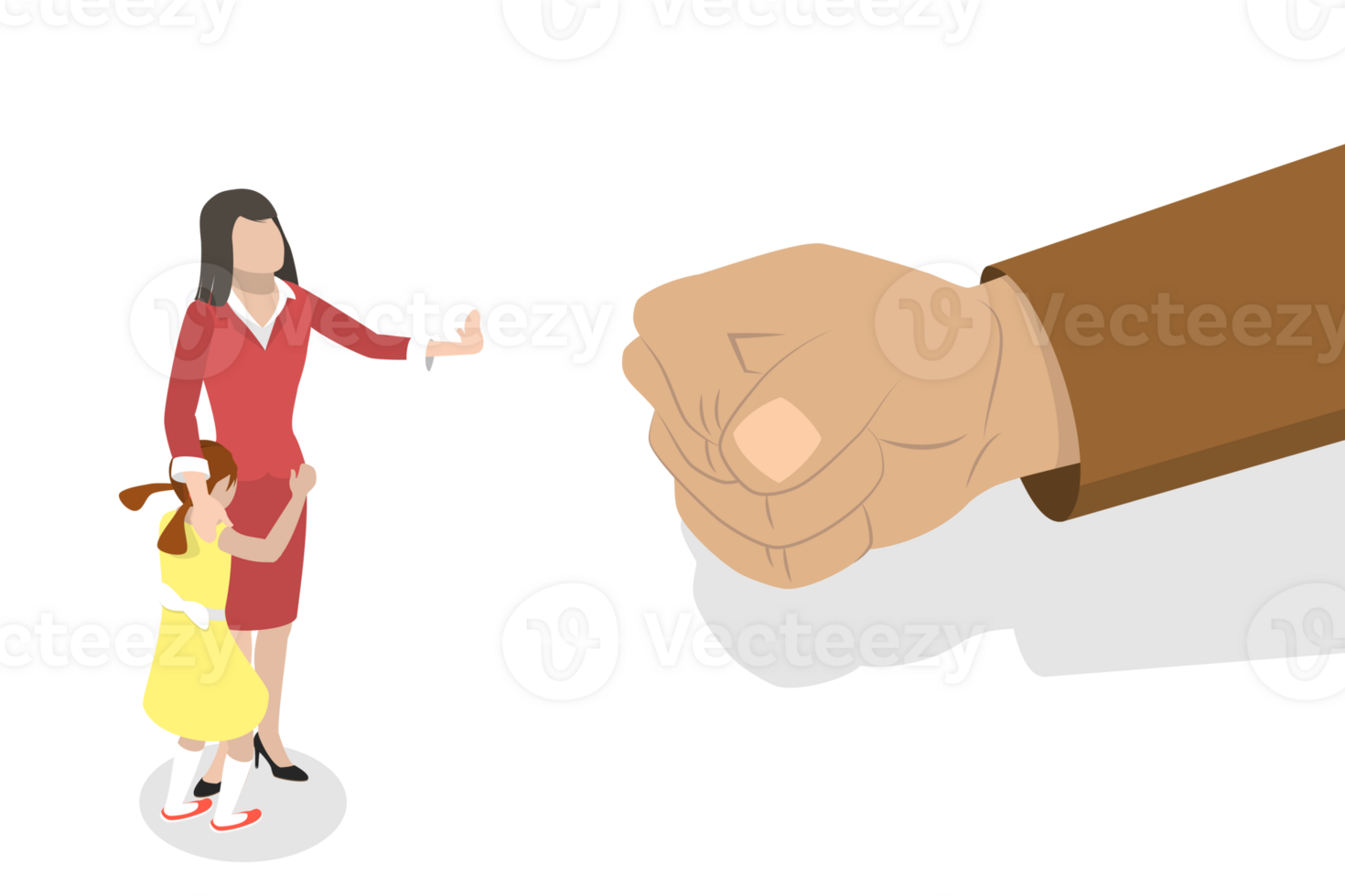 3D Isometric Flat Conceptual Illustration of Stop Violence png