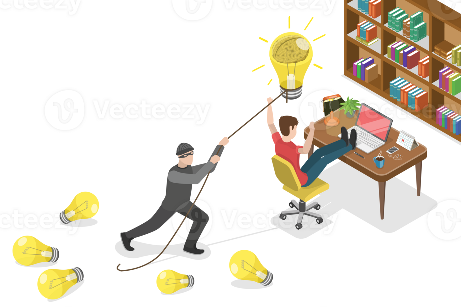 3D Isometric Flat Conceptual Illustration of Fraud And Plagiarism png